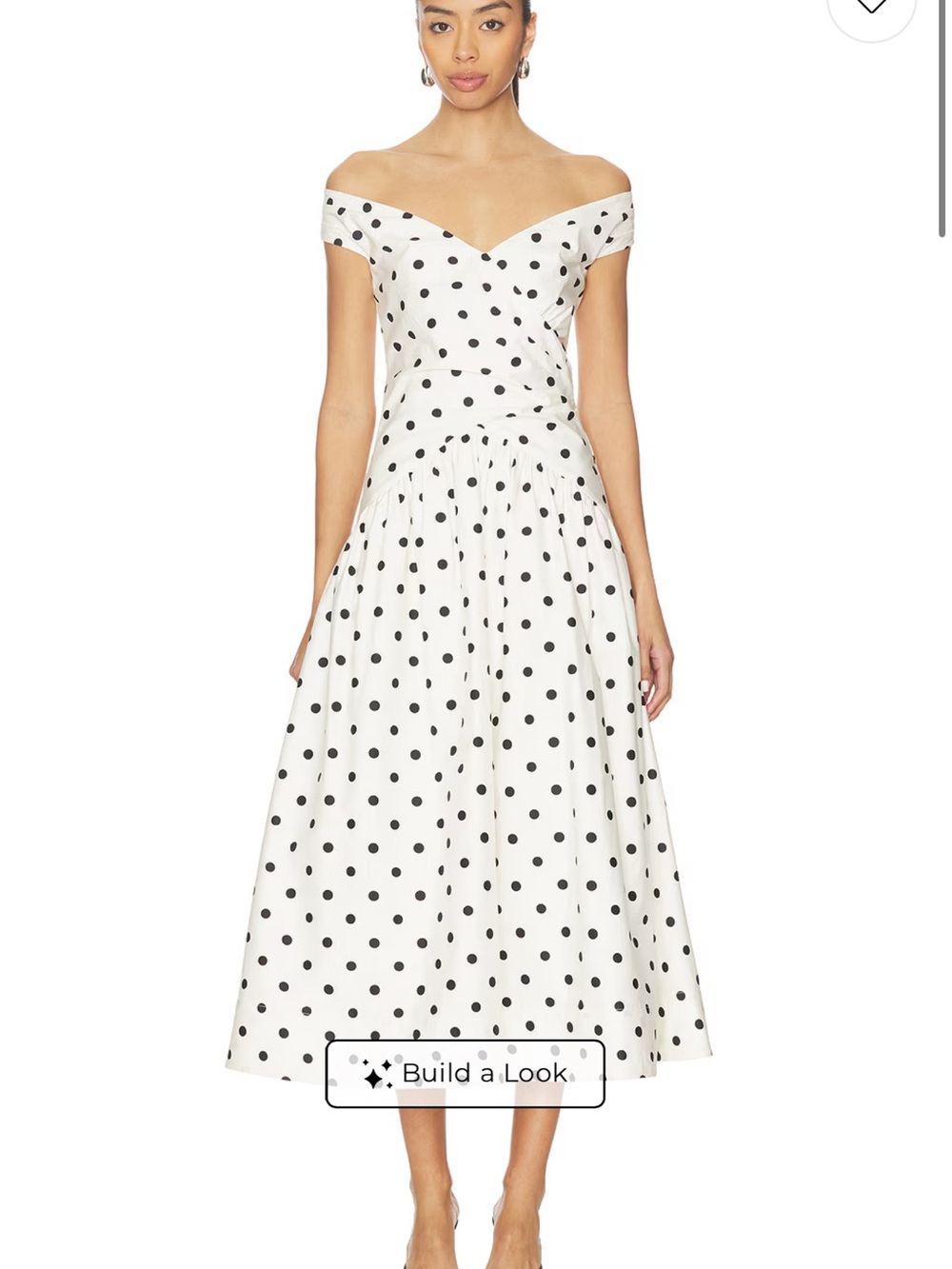 NWT Self-Portrait White and Black Polka Dot Midi Dress